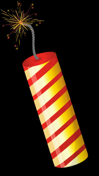 A Red And Yellow Striped Firework