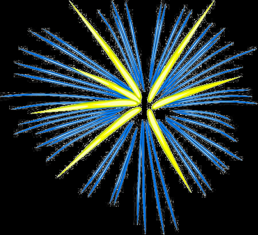 A Blue And Yellow Fireworks