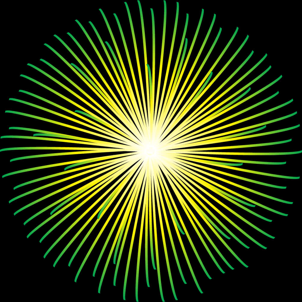 A Yellow And Green Fireworks