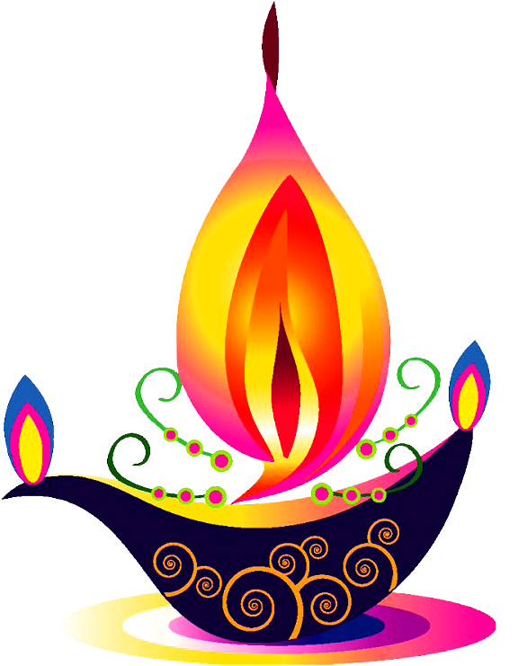 A Colorful Candle Light With Swirls And Flame