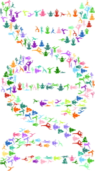 A Group Of Colorful People In A Spiral Shape