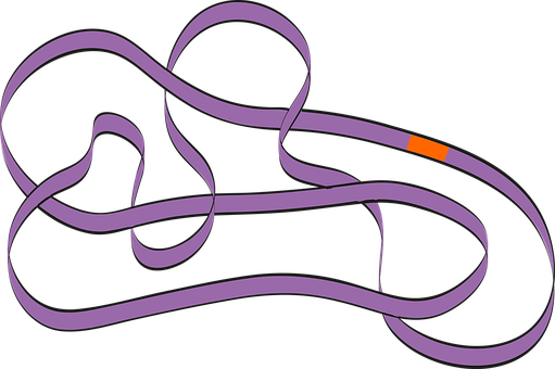 A Purple And Orange Ribbon
