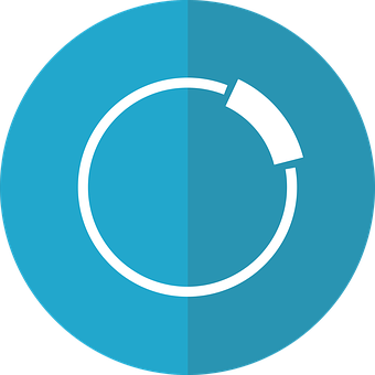A Blue Circle With White Circle And Black Background
