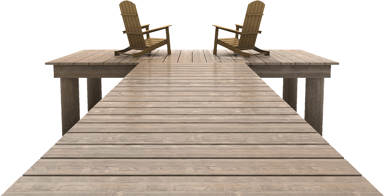 Two Chairs On A Wooden Platform