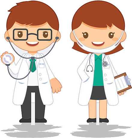 A Cartoon Of A Man And A Woman Wearing White Lab Coats