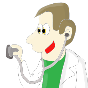 A Cartoon Of A Doctor Holding A Stethoscope