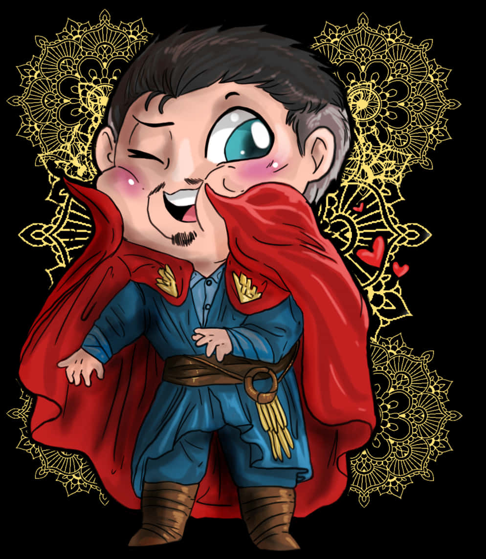 A Cartoon Of A Man With A Red Cape