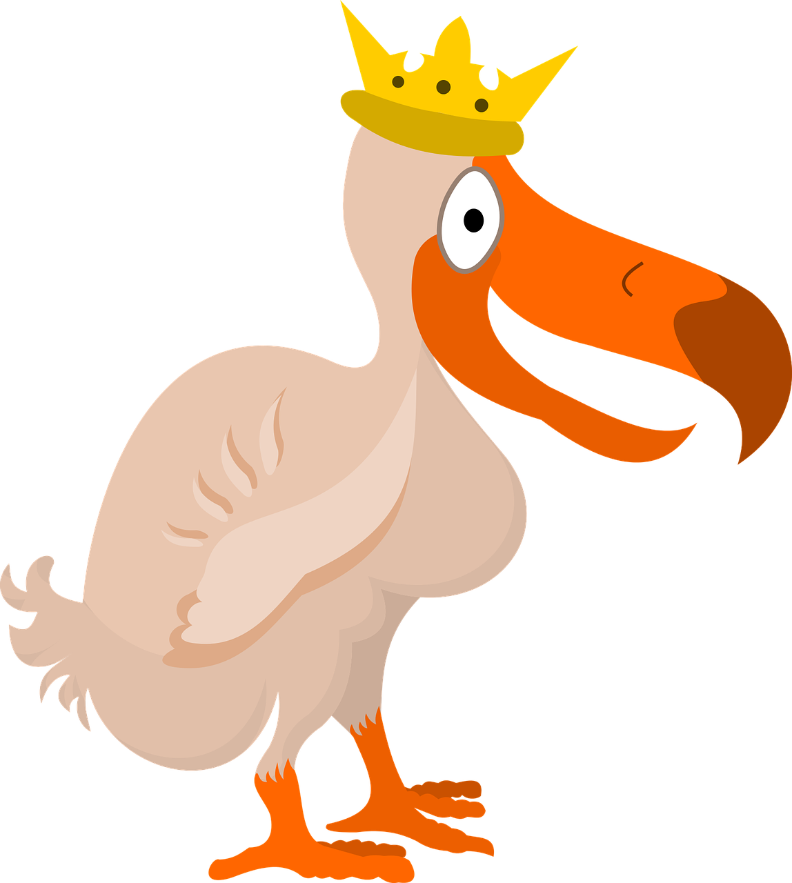 A Cartoon Bird With A Crown