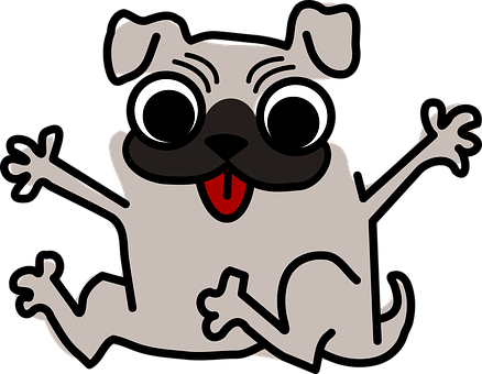 A Cartoon Dog With A Black Mustache And Red Tongue