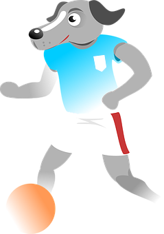 A Cartoon Of A Dog Wearing A Football Uniform