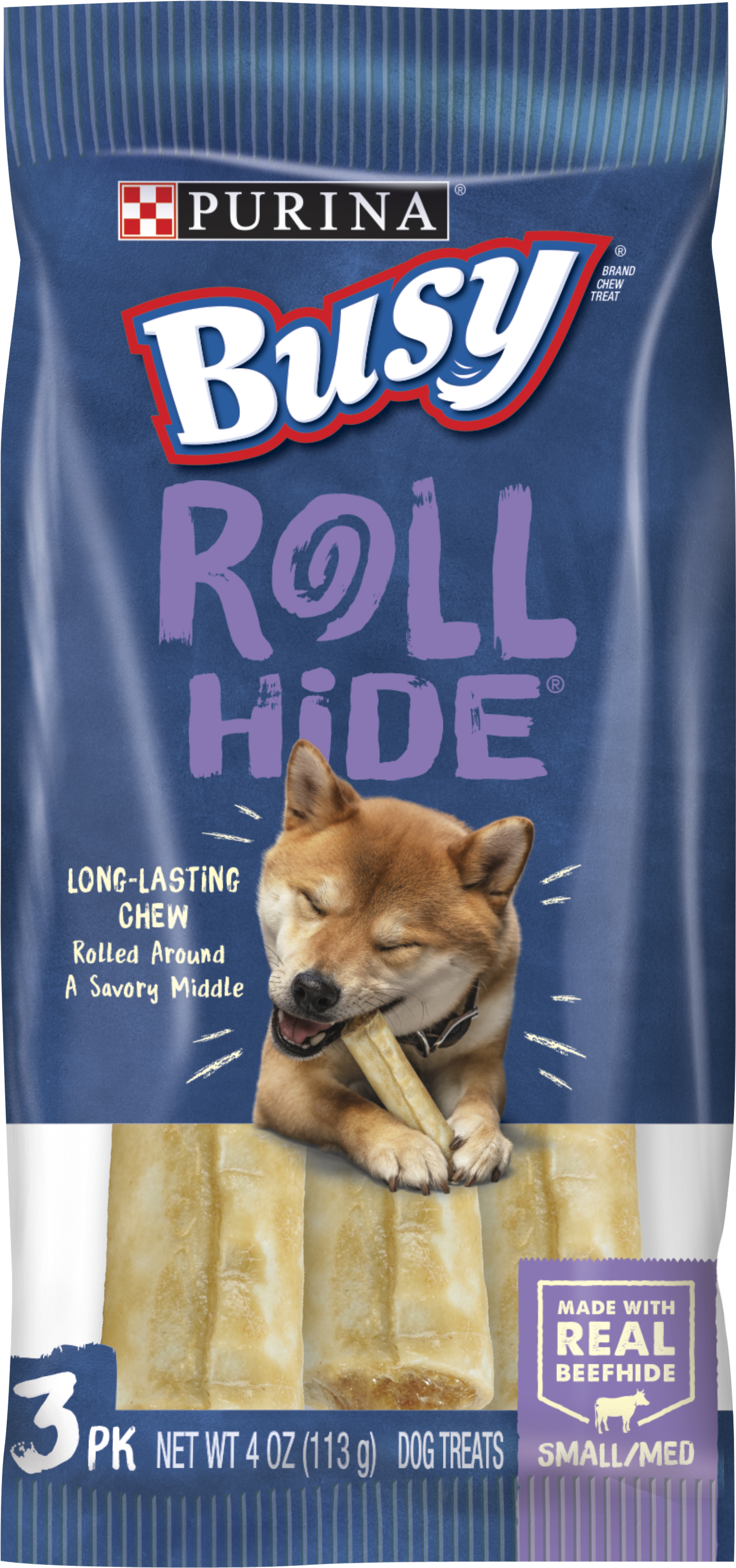 A Dog Food Package With A Dog Chewing On A Bone