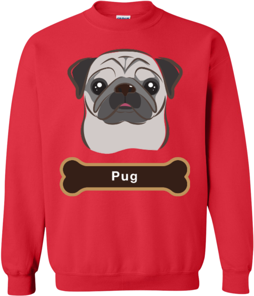 A Red Sweatshirt With A Dog Face And Bone