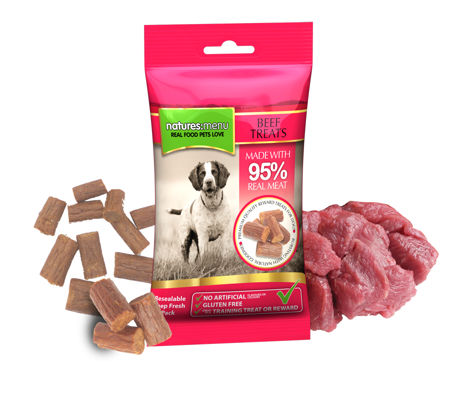 A Package Of Dog Treats And Raw Meat