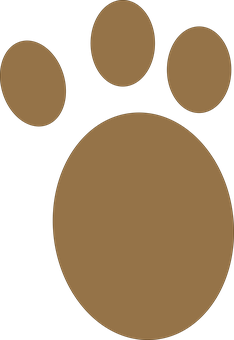 A Brown Paw Print On A Black Background