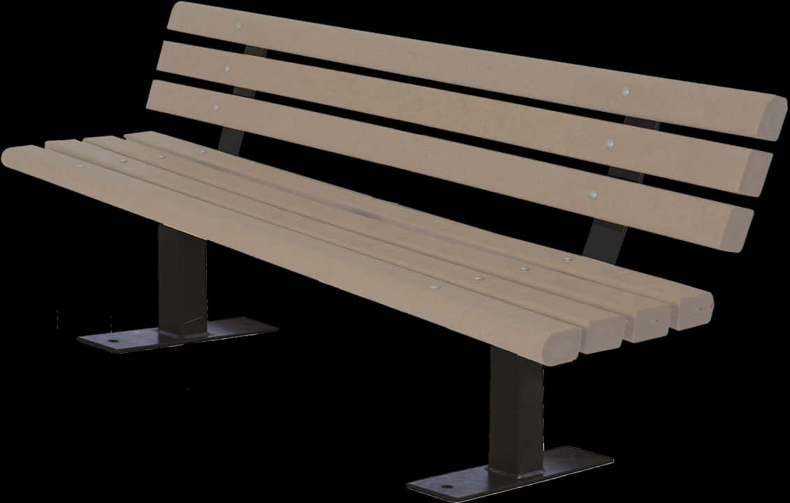 A Wooden Bench With Black Background