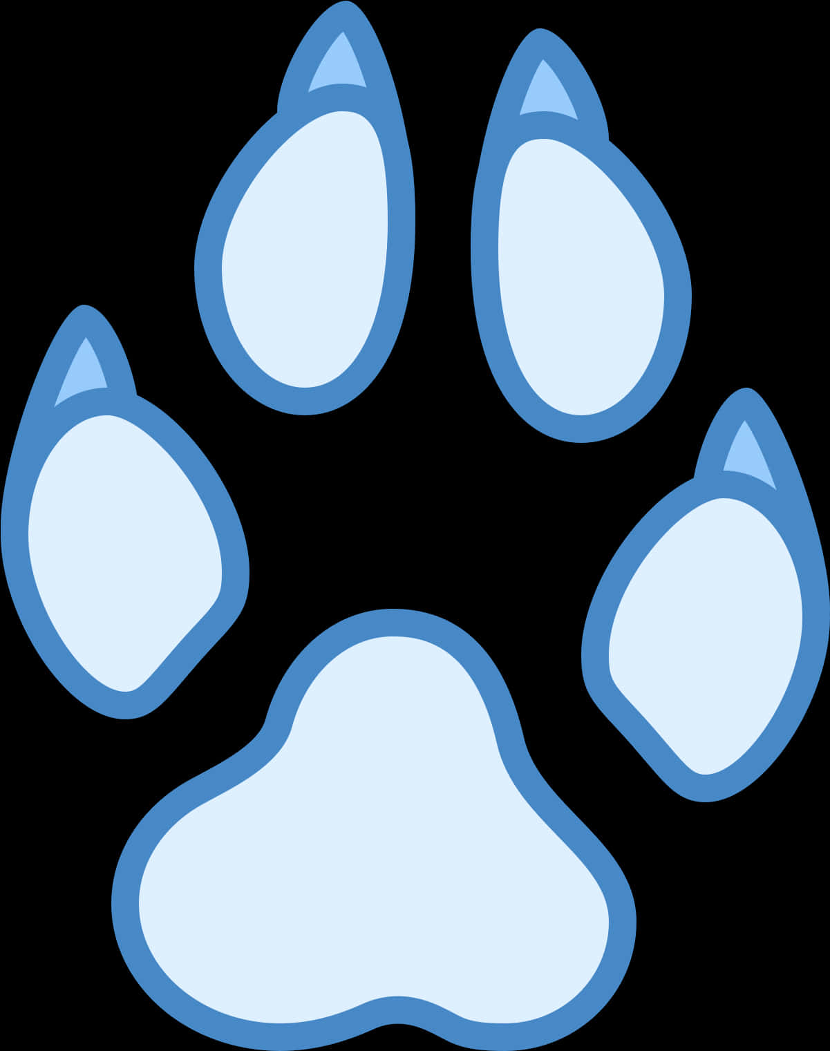 A Paw Print With A Black Background