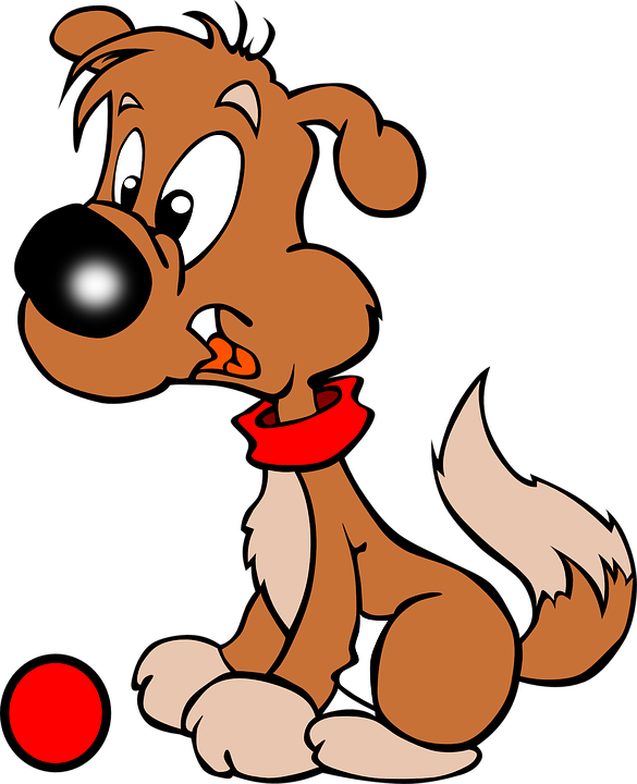 Cartoon Dog With A Red Scarf
