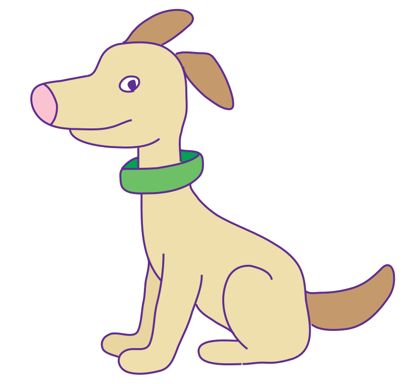 A Cartoon Dog With A Collar
