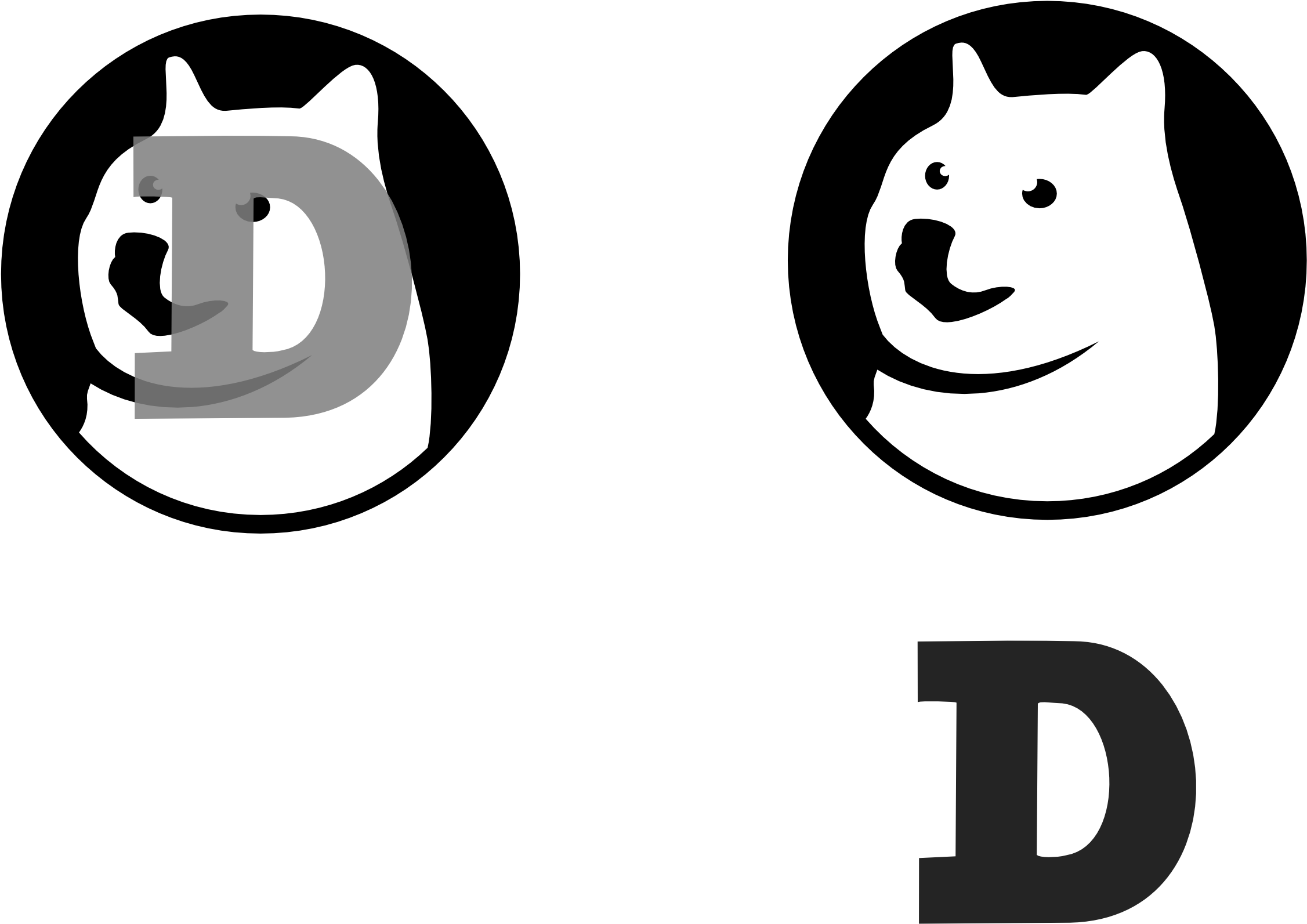 A Black And Grey Letter D