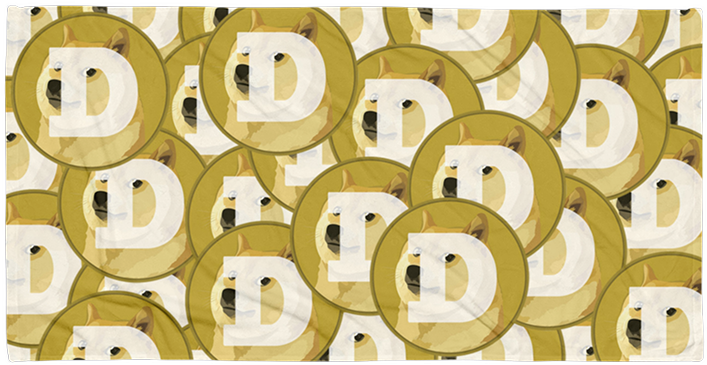 A Pile Of Yellow Circles With White Letters And A Dog's Face