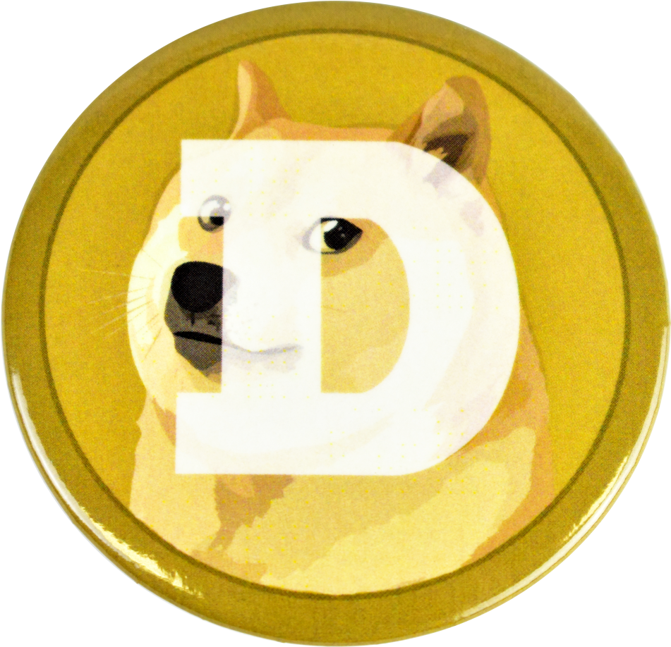A Yellow Button With A Dog's Face