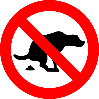 A Sign With A Dog Pooping