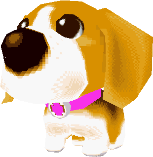 A Cartoon Dog With A Pink Collar