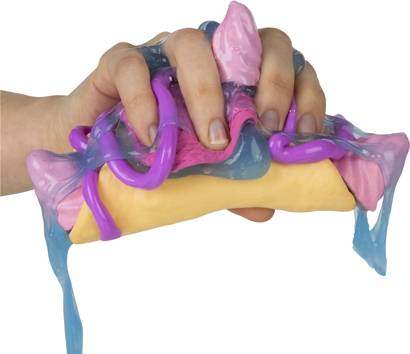 A Hand Holding A Colorful Slime