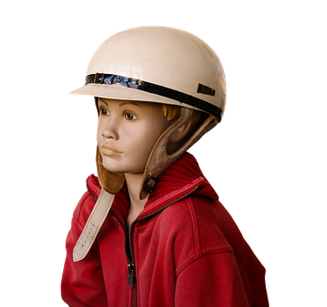A Mannequin Wearing A Helmet