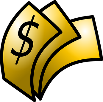 A Gold Dollar Sign On A Black Background