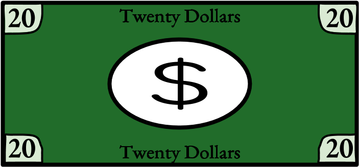 A Green And White Sign With A Dollar Sign In The Middle