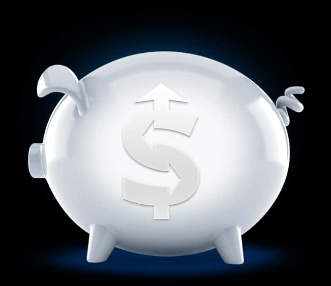 A White Piggy Bank With A Dollar Sign On It