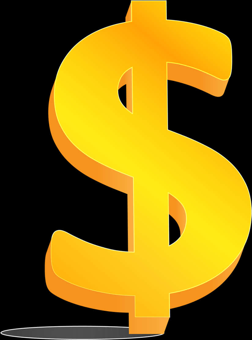 A Yellow Dollar Sign On A Black Background