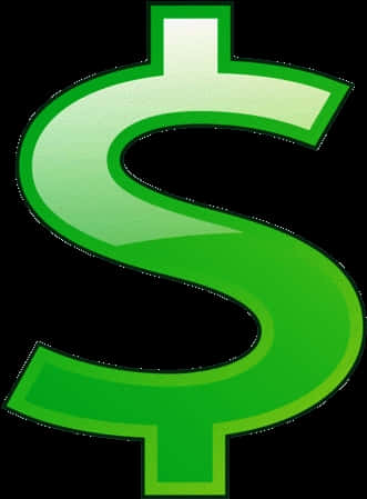 A Green Dollar Sign With A Black Background