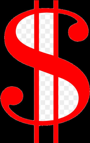 A Red And White Dollar Sign