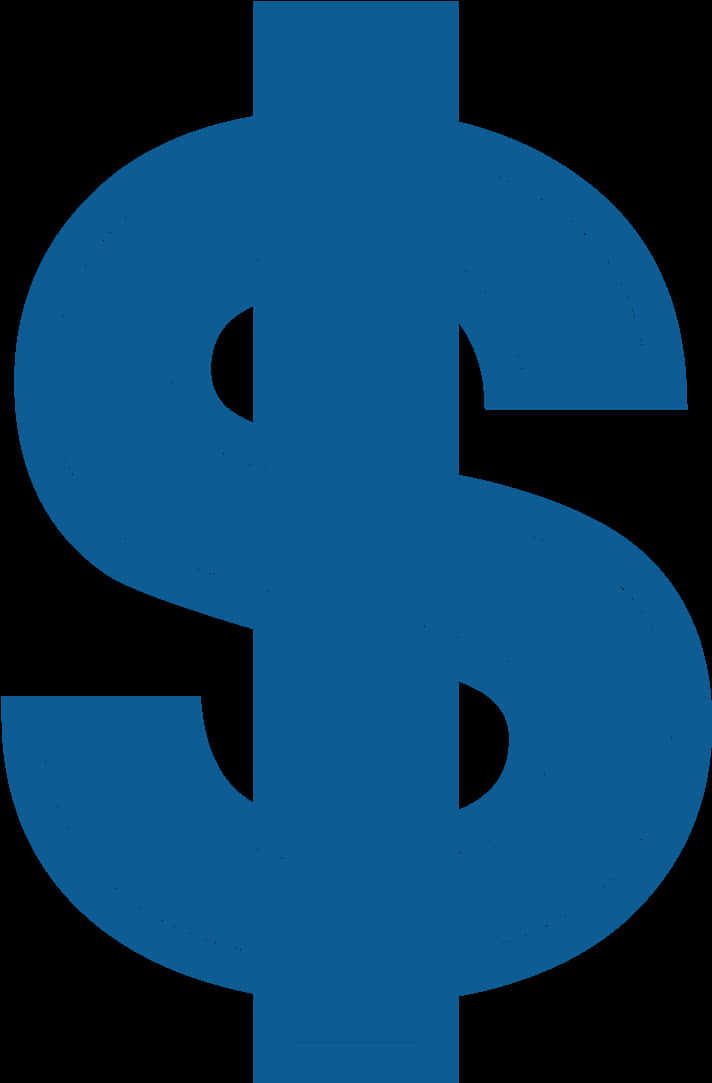 A Blue Dollar Sign On A Black Background