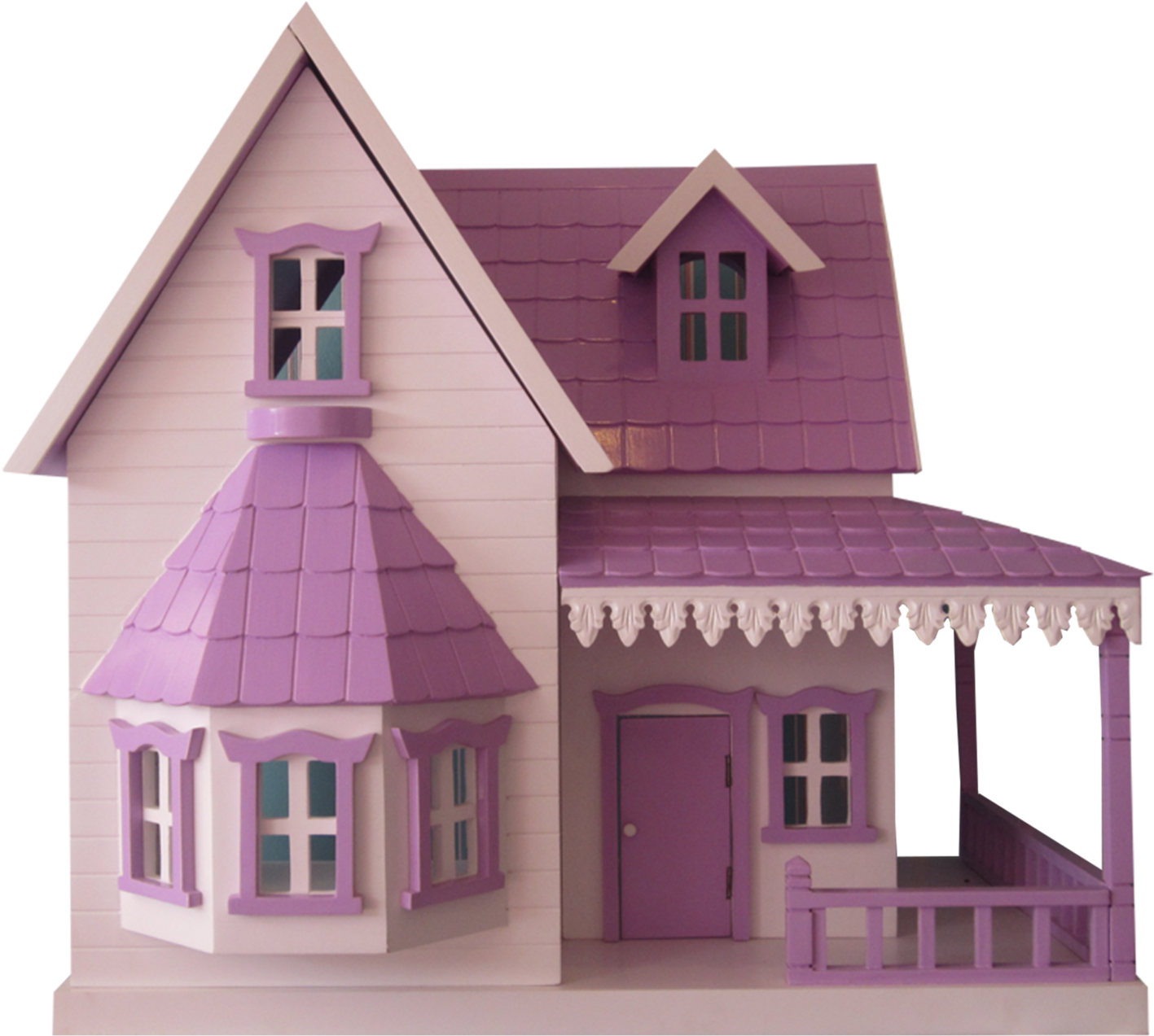 A Toy House With Purple Roof