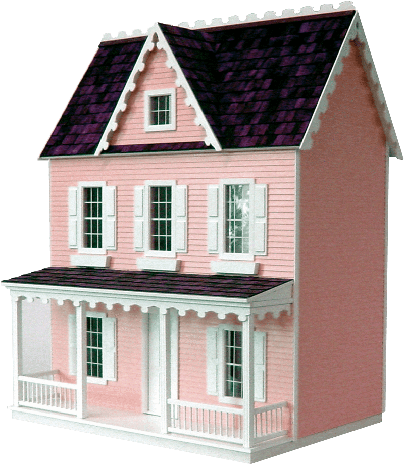 A Pink House With A Black Background