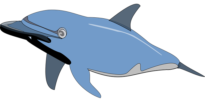 A Cartoon Of A Dolphin