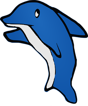A Blue Dolphin With White Belly