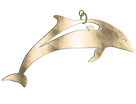 A Gold Dolphin On A Black Background