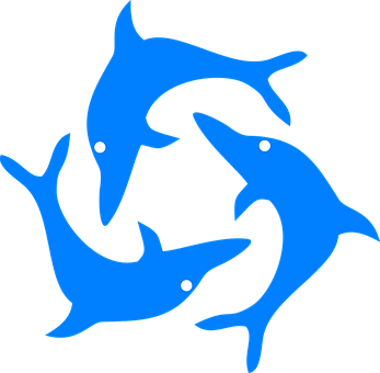 Blue Dolphins In A Circle