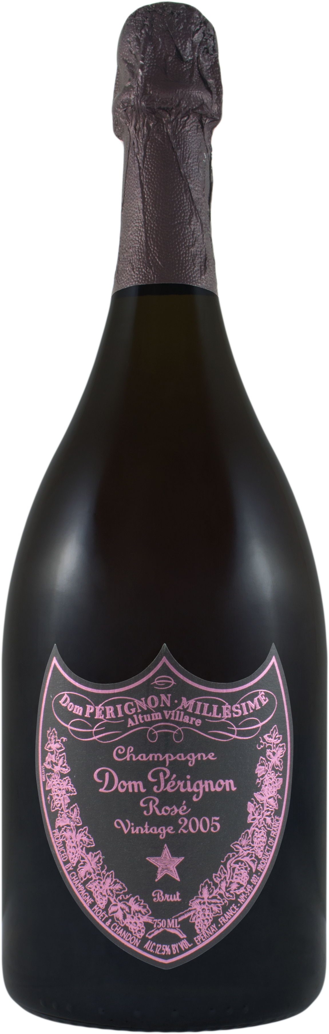 A Black Bottle With Pink Logo