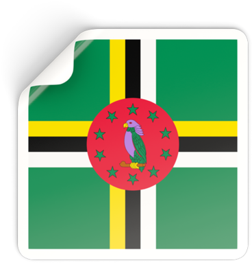 A Square Corner Sticker With A Bird On A Circle