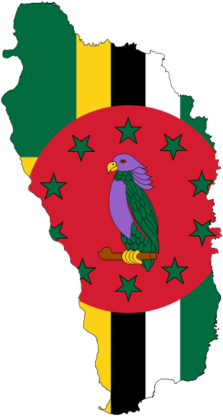 A Bird On A Red Circle With Green And Yellow Stripes