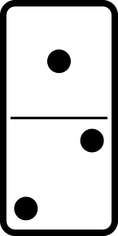 A Domino With A Black Circle And A Black Line