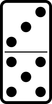 A Domino Piece With Black Dots