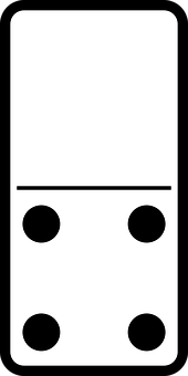 A Domino Card With Black Dots