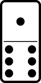 A Domino Piece With Black Dots