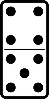 A White Domino With Black Dots
